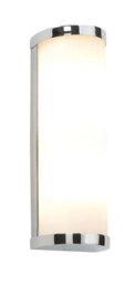 39363 Ice Double Bathroom Chrome and White Glass Wall Light