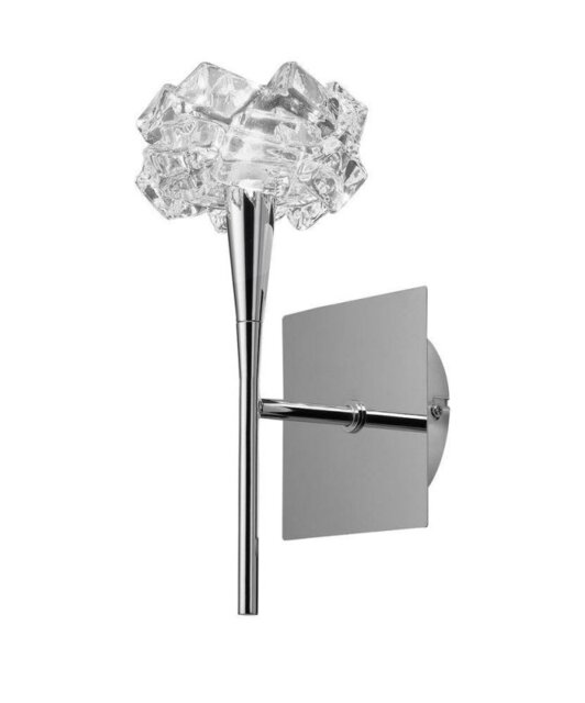 Mantra M3957/S Artic 1 Light Switched Wall Light In Chrome With Clear Glass