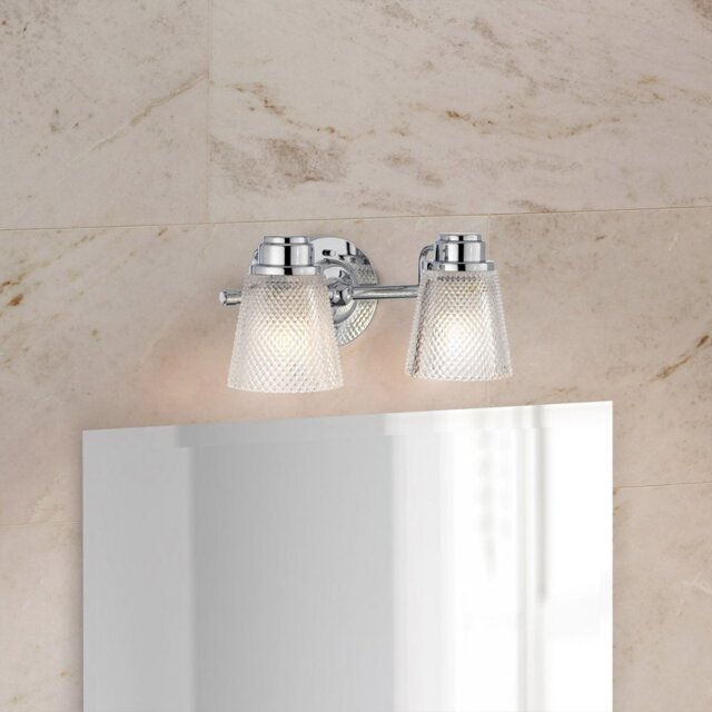 Quintiesse QN-HUDSON2-BATH Hudson 2 Light Bathroom Wall Light In Polished Chrome Finish