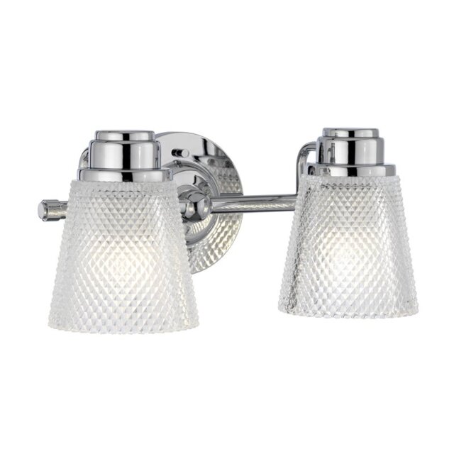 Quintiesse QN-HUDSON2-BATH Hudson 2 Light Bathroom Wall Light In Polished Chrome Finish