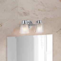 Quintiesse QN-HUDSON2-BATH Hudson 2 Light Bathroom Wall Light In Polished Chrome Finish