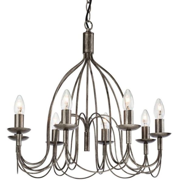 Firstlight 2318AS Regency 8 Light Ceiling Pendant in Antique Silver Finish