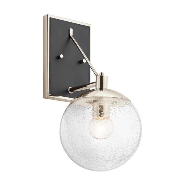 Quintiesse QN-MARILYN1 Marilyn Single Wall Light In Polished Nickel And Matte Black Finish