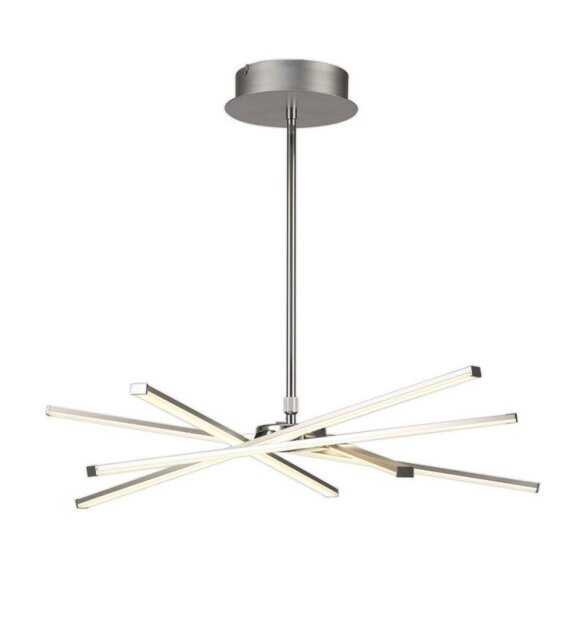 M5915 Star LED Medium Ceiling Pendant Light In Silver And Chrome - Dia: 710mm