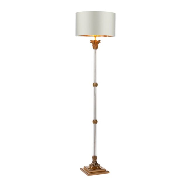 David Hunt Lighting IMP4963 IMPERIAL Floor Lamp Base In Polished Bronze With Ribbed Glass Detail