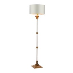 David Hunt Lighting IMP4963 IMPERIAL Floor Lamp Base In Polished Bronze With Ribbed Glass Detail