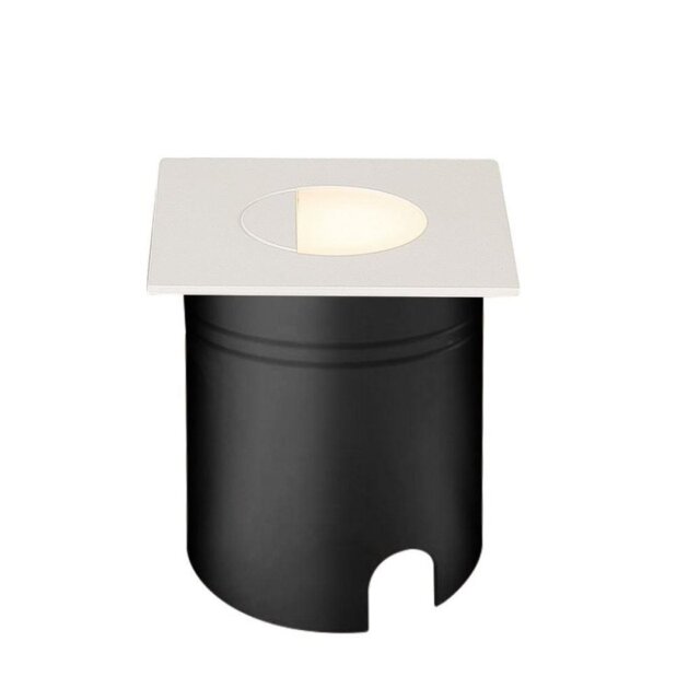 Mantra M7032 Aspen 1 Light Outdoor 3 Watt LED Square Eyelid Wall Lamp In Sand White