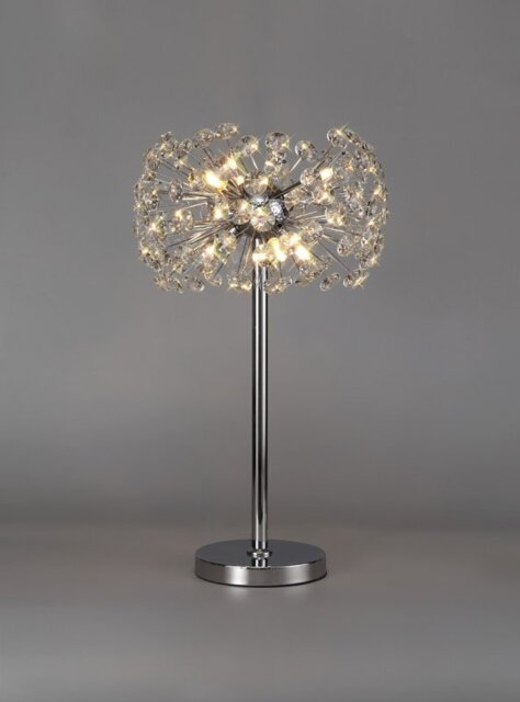 Fusion 6 Light Crystal Table Lamp in Polished Chrome Finish 