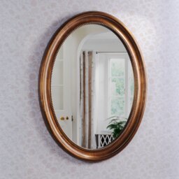 Laura Ashley Fennor Oval Mirror In Brown Finish 90 X 70cm LA3756690-Q