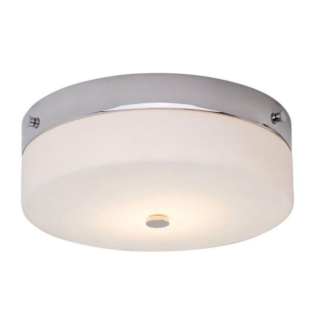Elstead TAMAR/F/L PC Tamar Large Bathroom Flush Ceiling Light In Polished Chrome - Dia: 290mm