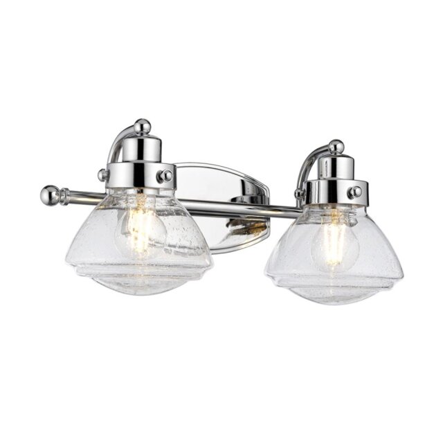 Quintiesse QN-SCHOLAR2 Scholar 2 Light Bathroom Wall Light In Polished Chrome Finish IP44