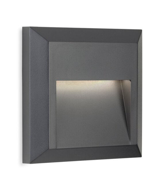 Firstlight 3838GP Enzo LED Resin Outdoor Wall And Step Light In Graphite - Square IP65