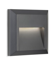 Firstlight 3838GP Enzo LED Resin Outdoor Wall And Step Light In Graphite - Square IP65