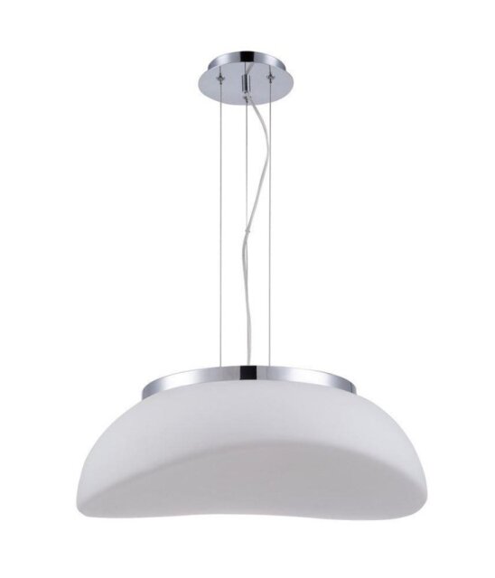 Mantra M4892 Opal 3 Light Ceiling Pendant In Chrome With Frosted White Shade