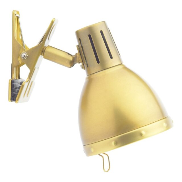 Dar OSA4175 Osaka 1 Light Clip on Desk Lamp in Brushed Brass