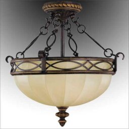 FE/DRAWINGRM/SFC Drawing Room Walnut Semi-Flush Light
