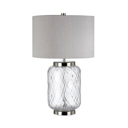 Quintiesse QN-SOLA-TL-S Sola Small Diamond Glass Table Lamp With Silver Shade