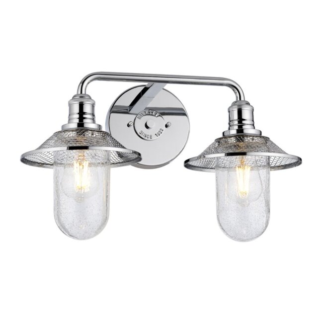 Quintiesse QN-RIGBY2-BATH-PC Rigby 2 Light Bathroom Wall Light In Polished Chrome Finish IP44