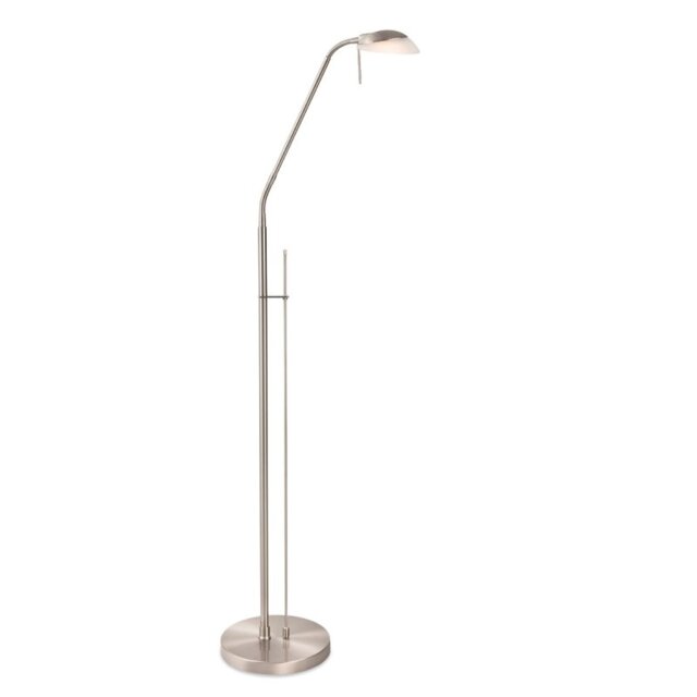 Firstlight Madrid Dimmable LED Floor Reading Lamp in Brushed Steel 2935BS