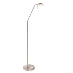 Firstlight Madrid Dimmable LED Floor Reading Lamp in Brushed Steel 2935BS