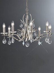Franklite FL2299/8 Willow 8 Light Bronze and Crystal Chandelier
