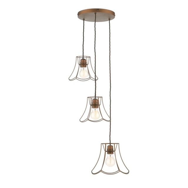 David Hunt Lighting ORE0363 OREGON 3 Light Cluster Pendant Light In Bronze Finish