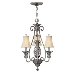 HK-PLANT3-PL 4 Light Polished Antique Nickel Chandelier