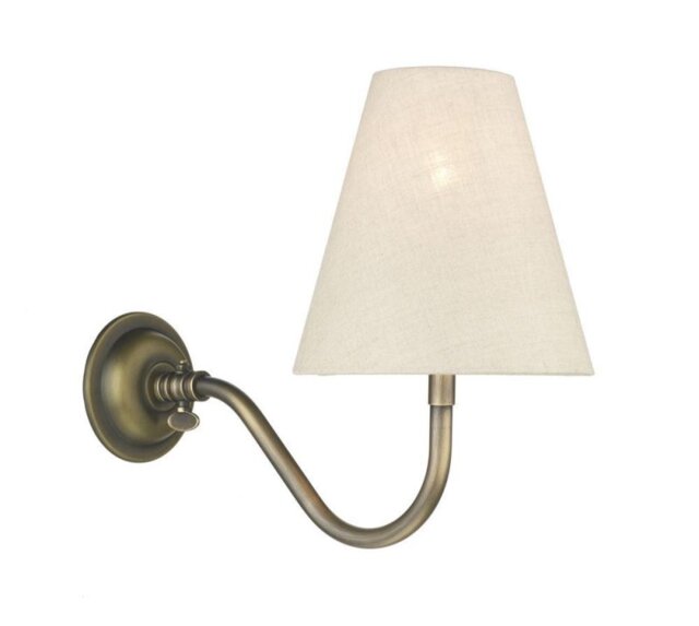 David Hunt Lighting HIC0775 + HIC26 Hicks Wall Light with Linen Shade