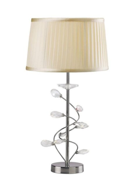 Diyas IL31210/CR Willow 1 Light Table Lamp In Chrome With Cream Shade