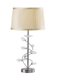 Diyas IL31210/CR Willow 1 Light Table Lamp In Chrome With Cream Shade