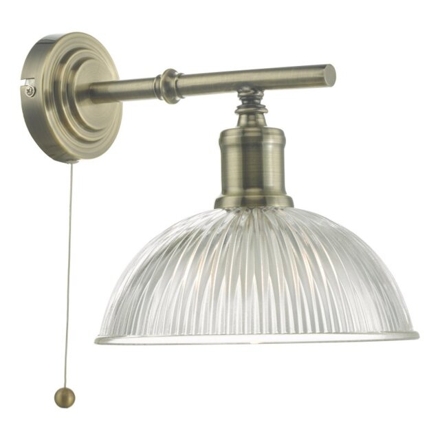 Dar DAR0775 Dara 1 Light Wall Light In Antique Brass