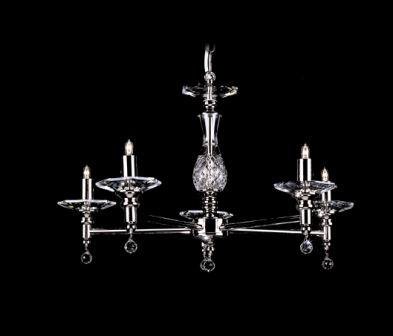 Impex STH03061/5 Starlight 5 Light Optical Glass Chandelier - product_finish:Gold Plated Finish Frame