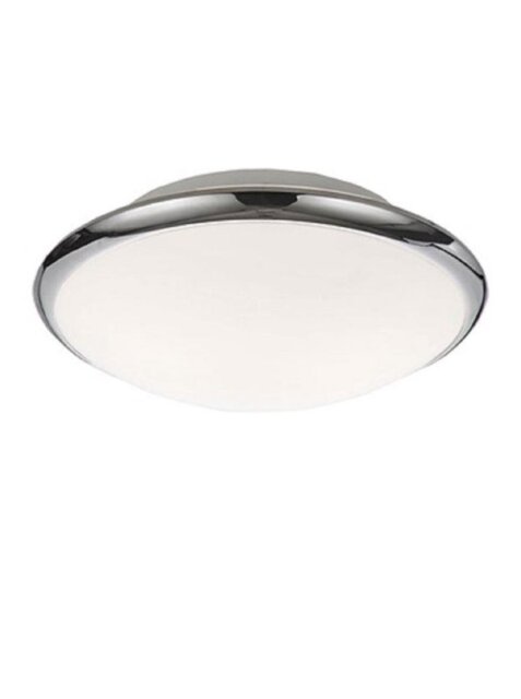 Franklite CF5779 Flush Ceiling Light With Chrome Finish Surround And Matt White Glass