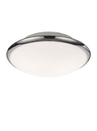 Franklite CF5779 Flush Ceiling Light With Chrome Finish Surround And Matt White Glass