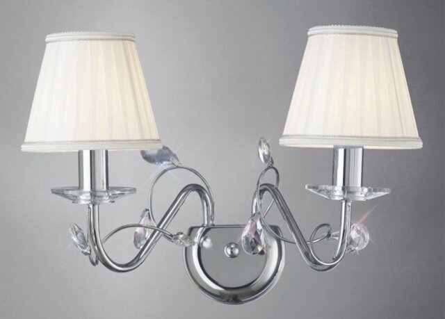 Diyas IL31212 + ILS31218 Willow Wall Light in Polished Chrome with Shades