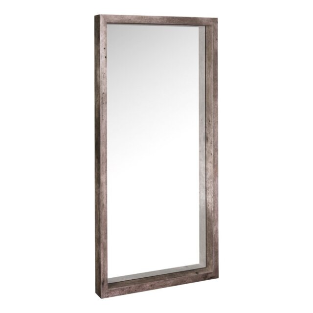 Dar Wisebuys Rocco Rectangle Mirror In Distressed Concrete Effect Veneer
