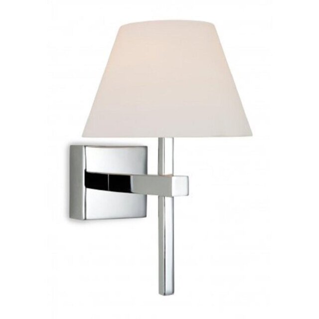 Firstlight 8639CH Fabio 1 Light Wall Light In Chrome With Opal Glass Shade