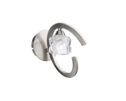 Mantra M1855/S Ice 1 Light Switched Wall Light In Satin Nickel