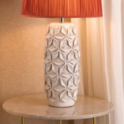 Dar Lighting Neus Ceramic Table Lamp Base In Natural Finish