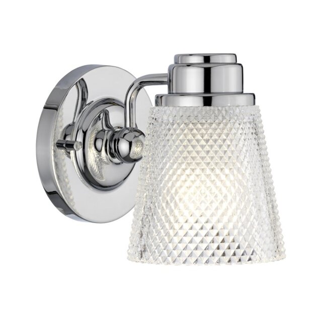 Quintiesse QN-HUDSON1-BATH Hudson 1 Light Bathroom Wall Light In Polished Chrome Finish
