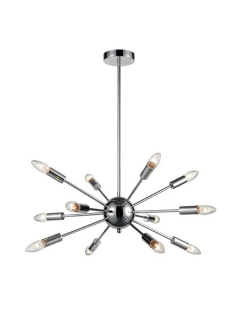 Star 12 Light Ceiling Pendant Light In Chrome Finish F2434-12