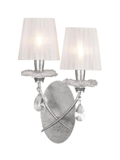 Mantra M6304 Sophie 2 Light Wall Light With Shades In Silver