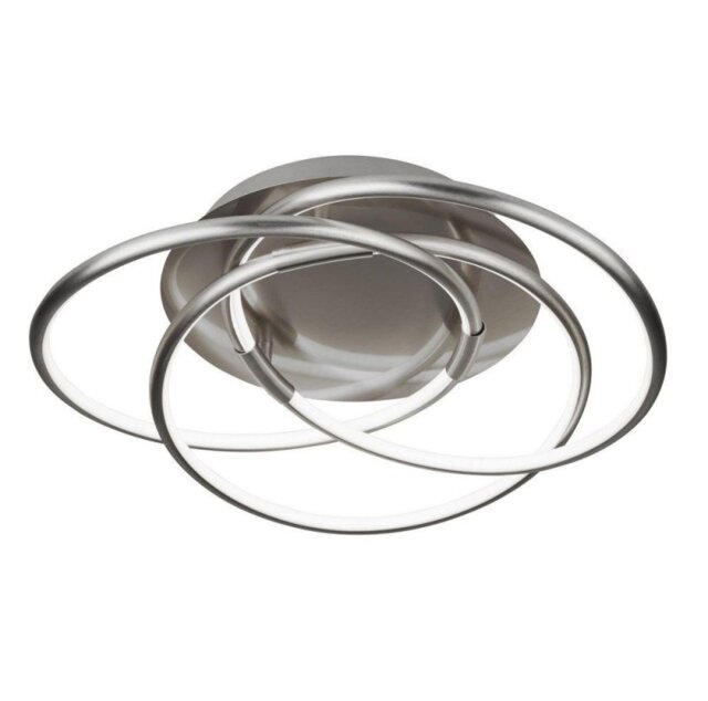 Searchlight 5501SS Magic 3 Light Flush Round Ceiling Light In Satin Silver - Width: 480mm