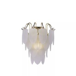 Searchlight Feather Wall Light In Polished Brass Finish With Frosted Glass 48910-1SB