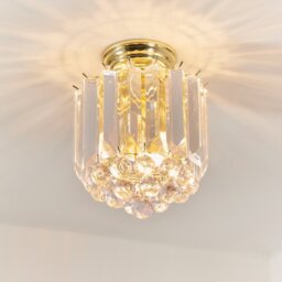 Endon FARGO-BP Fargo Acrylic and Brass Flush Ceiling Light