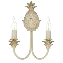 David Hunt Lighting CAB0912 Cabana Two Light Wall Light In Cream And Gold - Fitting Only
