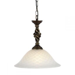 Elstead PB/P BLK/GOLD Pembroke 1 Light Ceiling Pendant In Black/Gold With Glass Shade
