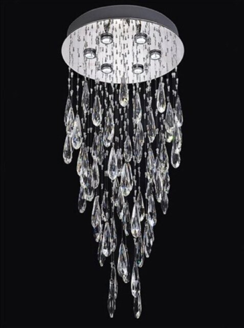 Franklite FL2320/6 Chrome 6 Light LED Crystal Ceiling Light