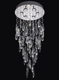Franklite FL2320/6 Chrome 6 Light LED Crystal Ceiling Light