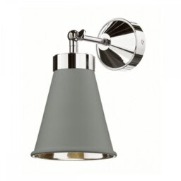 David Hunt Lighting HYD07 The Hyde 1 Light Wall Light In Powder Grey And Chrome